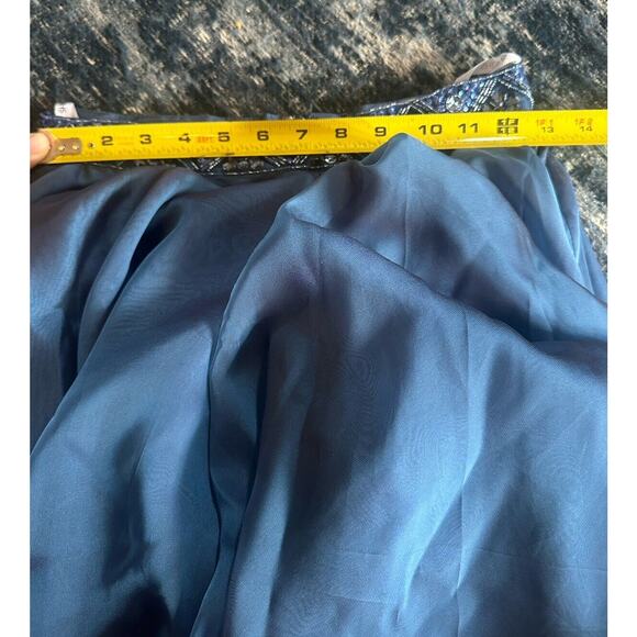 Sherri Hill 2 Piece Chiffon Skirt/Embellished Top Blue Size 6 Style 51296 Formal - Picture 13 of 15